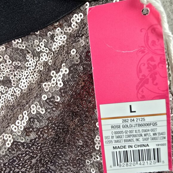 Xhilaration Rose Gold Sequin Leggings L Polyester - Picture 4 of 6